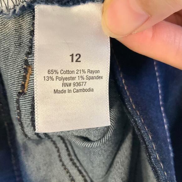 Ana Women Skinny Jeans size 12 US Dark Blue Mid Rise Stretch Boot Cut - Picture 9 of 11